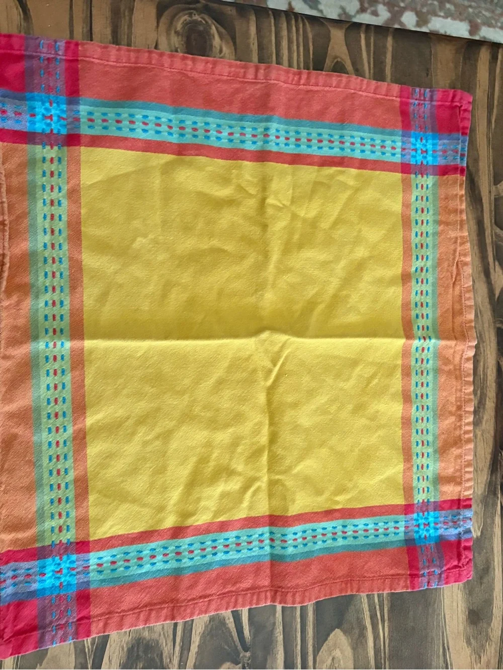 Vintage Pier 1 imports Set of 6 Provencal Jacquard Woven Napkins Geometric
